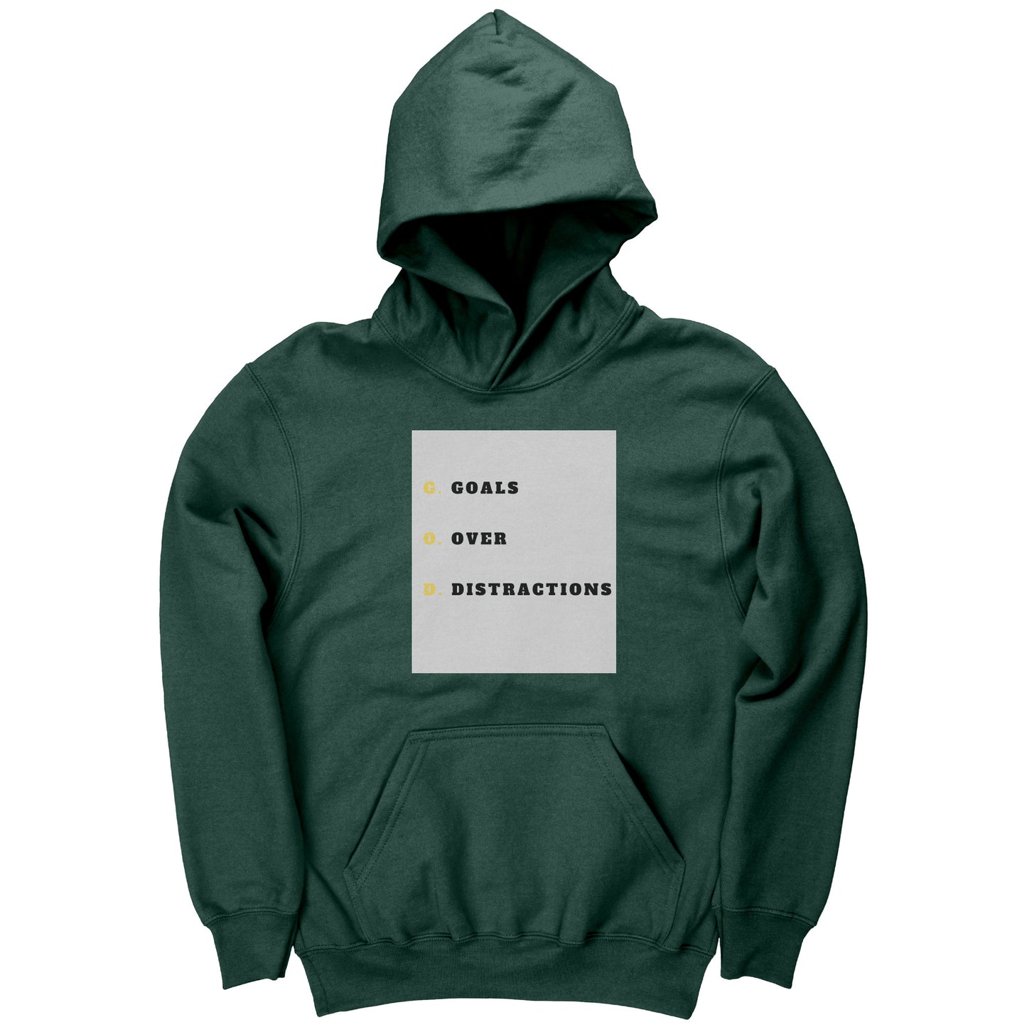 GOALS OVER DISTRACTIONS UNISEX HOODIE - GIFTS FOR HER - GIFTS FOR HIM