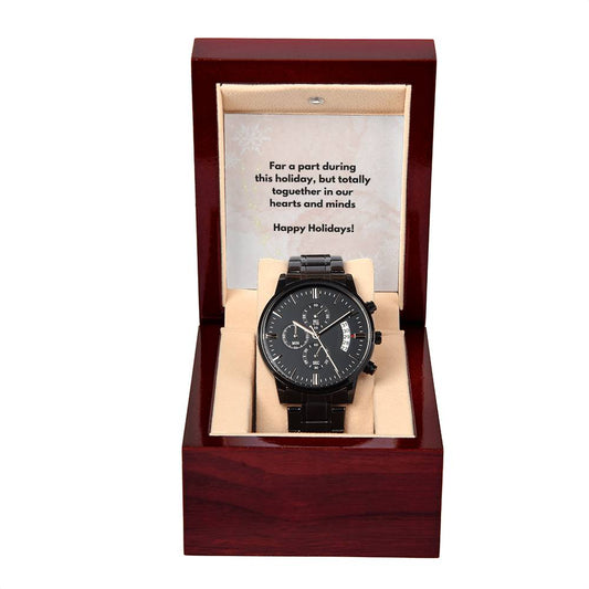 Black Chronograph Watch - Gifts - Holiday Gift - Dad's Gift - Gifts For Him - Christmas Gifts Ideas.